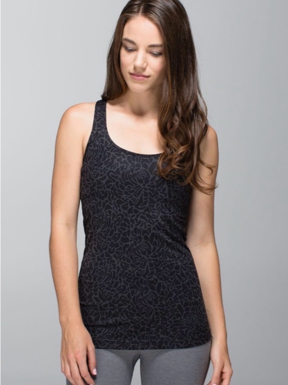 Lululemon Cool Racerback Petal Camo Printed Black Deep Coal Size 10